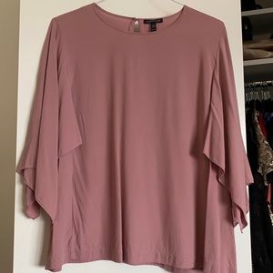 Mauve flutter sleeve Eileen Fisher blouse